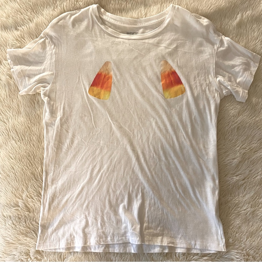 PINK Victorias Secret candy corn graphic tee